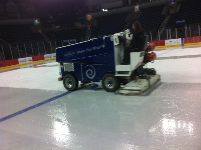 Zamboni machine resurfaces the ice after every second period: Photo © Michael Fisher