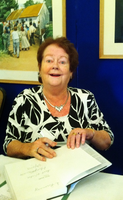 Mary O'Rourke signing copies of her Memoir