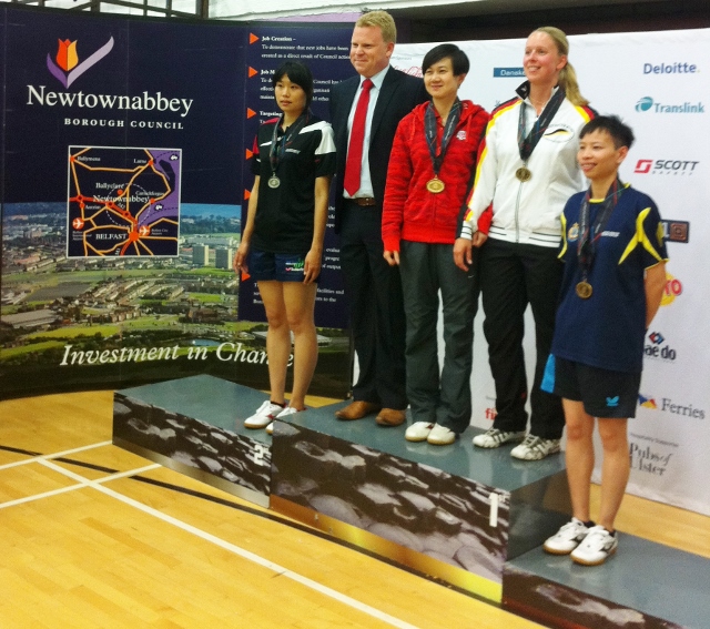 Women's singles medals presented by East Antrim MLA Alastair Ross
