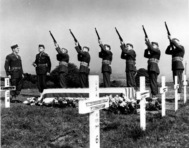 Burial at Lisnabreeny 6th May 1944 of Pte Steve Fellin 56th Field Artillery Bn, 8th Infy Division 