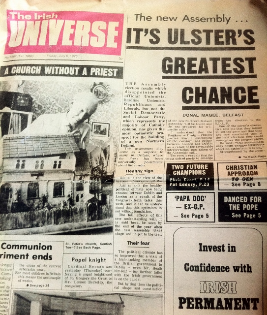 The Irish Universe July 1973  Photo:  © Michael Fisher