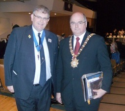 Michael Fisher, Belfast Lions Club & Cllr Pat Convery, Lord Mayor of Belfast (May 2011)