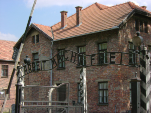 Auschwitz camp entrance  Photo:  © Michael Fisher
