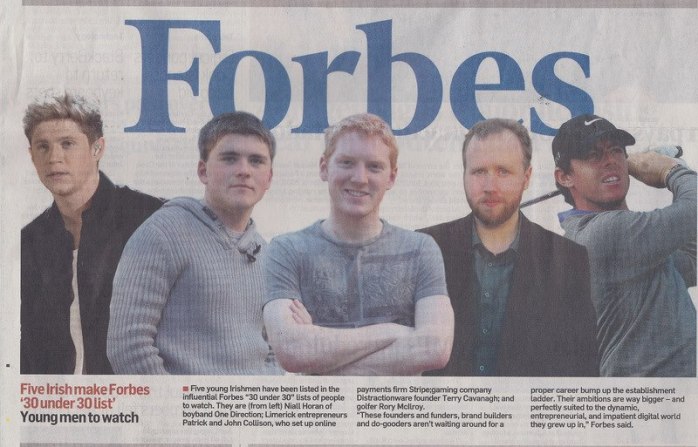 Five Irish in Forbes '30 under 30' Photo from The Irish Times