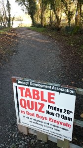 Ad for Table Quiz in aid of Emy Lough Walkway  Photo:  © Michael Fisher