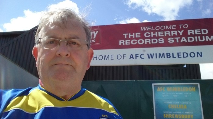 Michael Fisher at AFC Wimbledon Kingsmeadow in August 2014  Photo:  © Michael Fisher 