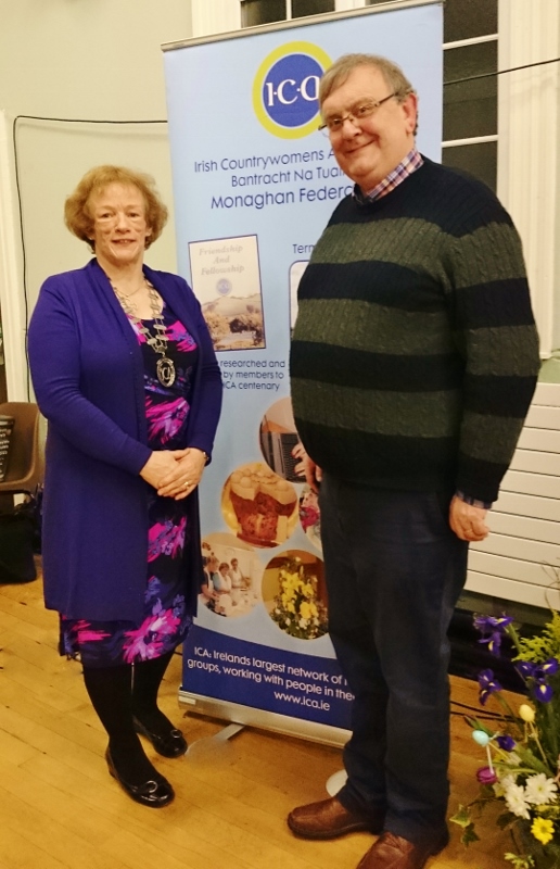 ICA Monaghan Federation President Patricia Cavanagh and guest speaker Michael Fisher at the ICA meeting in Clones