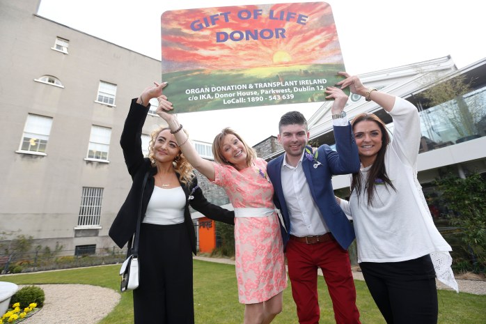 Kevin Hickey from Monaghan and other transplant recipients  with Donor Awareness Ambassador Mary Kennedy at the launch in Dublin Photo © Conor McCabe Photography