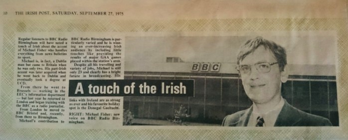 The Irish Post: September 27th 1975 Words & Photo: Brendan Farrell