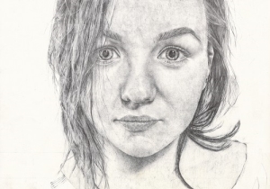 Frances Treanor (Tydavnet) Self-Portrait in Ballpoint Pen: Overall Prizewinner in Texaco Children's Art competition Photo: Texaco Art webpage