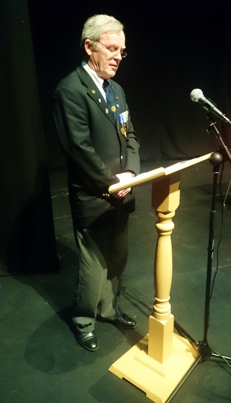 Reflection during Mass by John Wilson, remembering all who had been stationed at Monaghan Barracks Photo:  © Michael Fisher