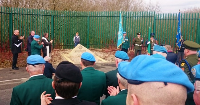 Nathan Healy, Castleshane, unveiled the commemorative stone  Photo:  © Michael Fisher