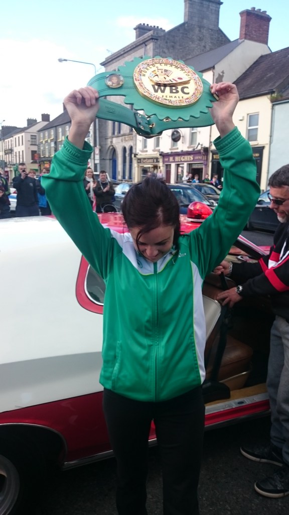 Christina McMahon  with her title belt Photo:  © Michael Fisher
