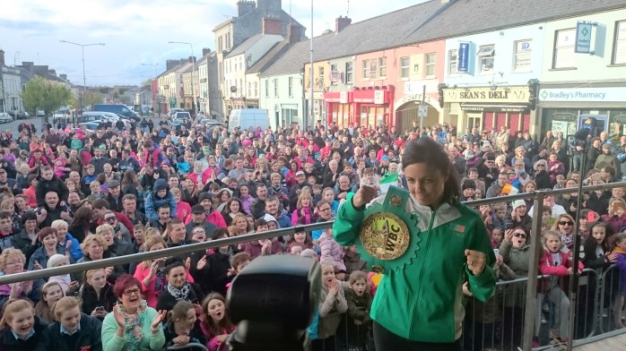 Big Crowd in Carrickmacross welcomes home Christina McMahon  Photo:  © Michael Fisher