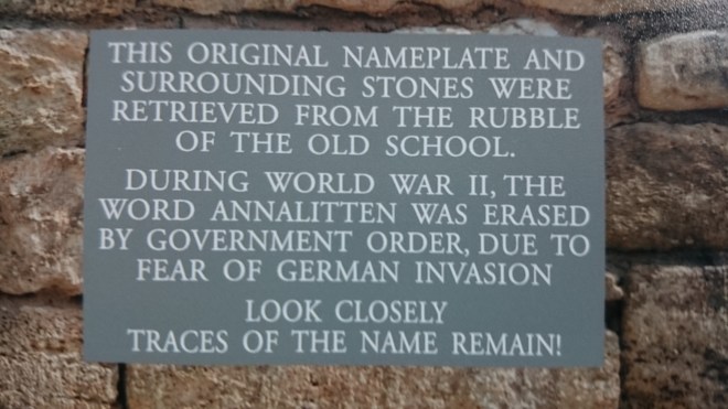 Stone plaque for Annalitten NS celebrations  Photo:  © Michael Fisher