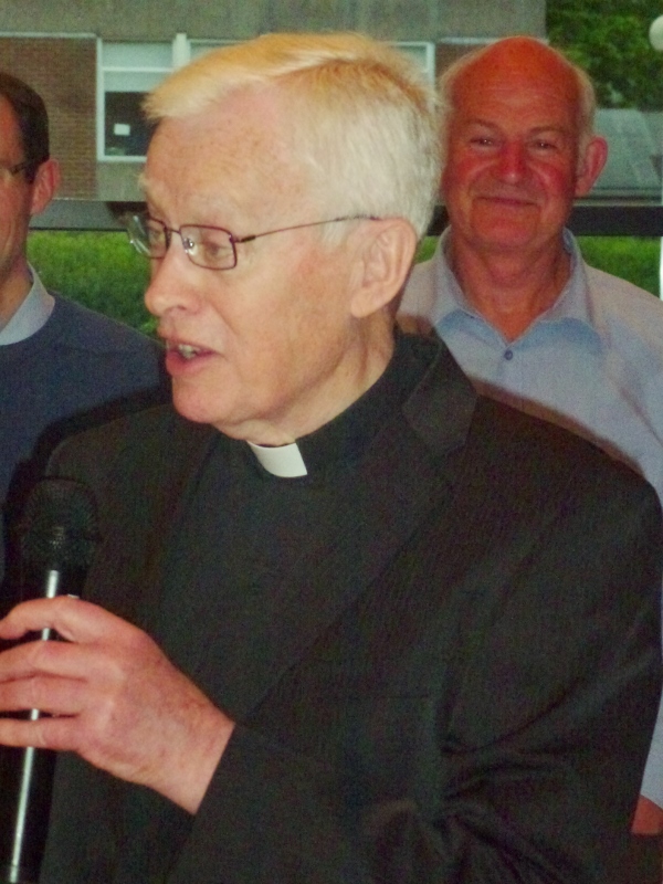 Canon Brian McCluskey at the celebration marking his 55th anniversary as a priest. Photo:  © Michael Fisher
