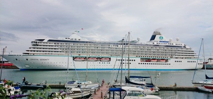 Crystal Serenity docking in Dublin  Photo:  © Michael Fisher  