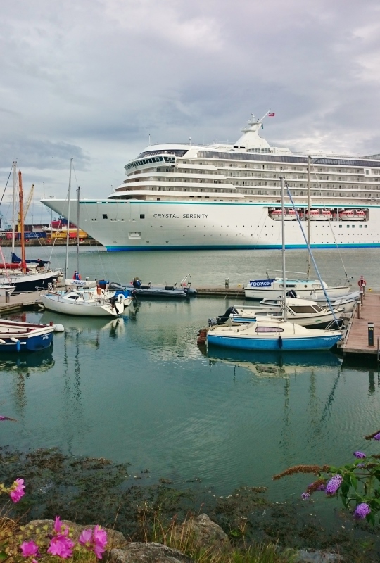 Crystal Serenity docking in Dublin  Photo:  © Michael Fisher  